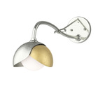 Brooklyn Double Shade Long Arm Wall Sconce - Sterling / Modern Brass