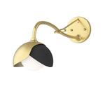 Brooklyn Double Shade Long Arm Wall Sconce - Modern Brass / Black