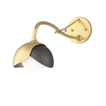 Brooklyn Double Shade Long Arm Wall Sconce - Modern Brass / Oil Rubbed Bronze