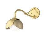 Brooklyn Double Shade Long Arm Wall Sconce - Modern Brass / Soft Gold