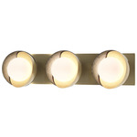 Brooklyn Double Shade Straight Bathroom Vanity Light - Modern Brass / Sterling