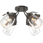 Lapas Semi Flush Ceiling Light - Dark Smoke / Water Glass