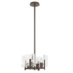 Arc Pendant / Semi Flush Ceiling Light - Bronze / White Swirl