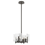 Arc Pendant / Semi Flush Ceiling Light - Dark Smoke / White Swirl