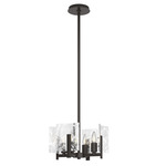 Arc Pendant / Semi Flush Ceiling Light - Oil Rubbed Bronze / White Swirl