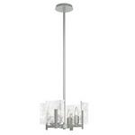 Arc Pendant / Semi Flush Ceiling Light - Vintage Platinum / White Swirl