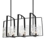 Arc Linear Pendant - Black / White Swirl