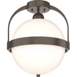 Atlas Semi Flush Ceiling Light - Bronze / Opal