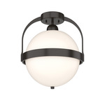 Atlas Semi Flush Ceiling Light - Oil Rubbed Bronze / Opal