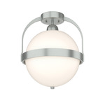 Atlas Semi Flush Ceiling Light - Vintage Platinum / Opal