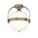 Atlas Semi Flush Ceiling Light - Soft Gold / Opal