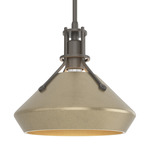 Henry Mini Chamfer Pendant - Dark Smoke / Soft Gold