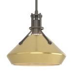 Henry Mini Chamfer Pendant - Dark Smoke / Modern Brass