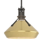 Henry Mini Chamfer Pendant - Natural Iron / Modern Brass