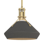 Henry Mini Chamfer Pendant - Modern Brass / Natural Iron