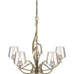 Flora Twining Chandelier - Modern Brass / Clear