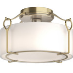 Bow Semi Flush Ceiling Light - Modern Brass / Opal