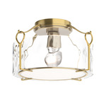 Bow Semi Flush Ceiling Light - Modern Brass / Water Glass