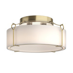 Bow Semi Flush Ceiling Light - Modern Brass / Opal