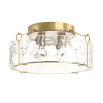 Bow Semi Flush Ceiling Light - Modern Brass / Water Glass