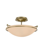 Plain Semi Flush Ceiling Light - Modern Brass / Sand