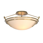 Presidio Tryne Small Semi Flush Ceiling Mount - Modern Brass / Opal