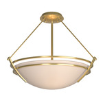 Presidio Tryne Semi Flush Ceiling Light - Modern Brass / Sand