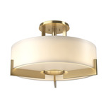 Axis Semi Flush Ceiling Light - Modern Brass / Opal