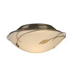 Forged Leaves Ceiling Flush Light - Modern Brass / Opal