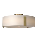 Impressions Semi Flush Ceiling Light - Modern Brass / Opal