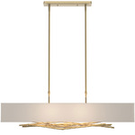 Brindille Rectangle Pendant - Modern Brass / Flax