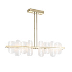 Vitre Linear Pendant - Modern Brass / White Swirl