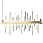 Cityscape Small Linear Pendant - Modern Brass / Vintage Platinum