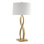 Almost Infinity Tall Table Lamp - Modern Brass / Natural Anna