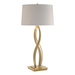 Almost Infinity Tall Table Lamp - Modern Brass / Flax