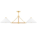 Williamsburg Linear Pendant - Aged Brass / White