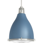 Bluff View Pendant - Brushed Nickel / Indigo Blue