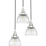 Cypress Grove 3 Light Round Pendant - Brushed Nickel / Clear