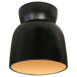 Ceramic Hourglass Outdoor Dark Sky Ceiling Light Fixture - Carbon / Champagne Gold