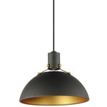 Dawn Pendant - Black / Antique Brass