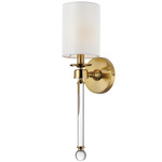Lucent Wall Sconce - Heritage Brass / White