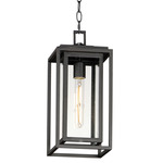 Cabana Outdoor Pendant - Black / Clear Seeded