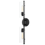 Ariel Dual Wall Sconce - Black / Clear