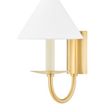 Lenore Wall Sconce - Aged Brass / White