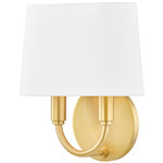 Clair Wall Sconce - Aged Brass / White