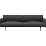 Outline 3-Seater Sofa - Black / Remix 163