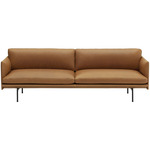 Outline 3-Seater Sofa - Black / Cognac Leather