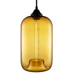 Pod Pendant - Black / Amber