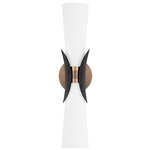 Muncie Wall Sconce - Patina Brass/ Black / White