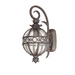 Campanile Outdoor Wall Light - French Iron / Clear Seedy